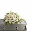 Half casket spray with white roses