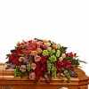Half casket spray with roses