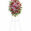 Pink standing spray floral arrangement