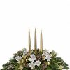 Holiday centerpiece with red and white flowers