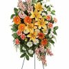 Peach and orange lily standing spray