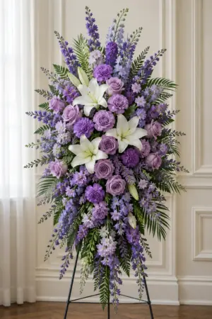 Regal Lavender Tribute Spray for funeral and memorial services in Bensalem PA